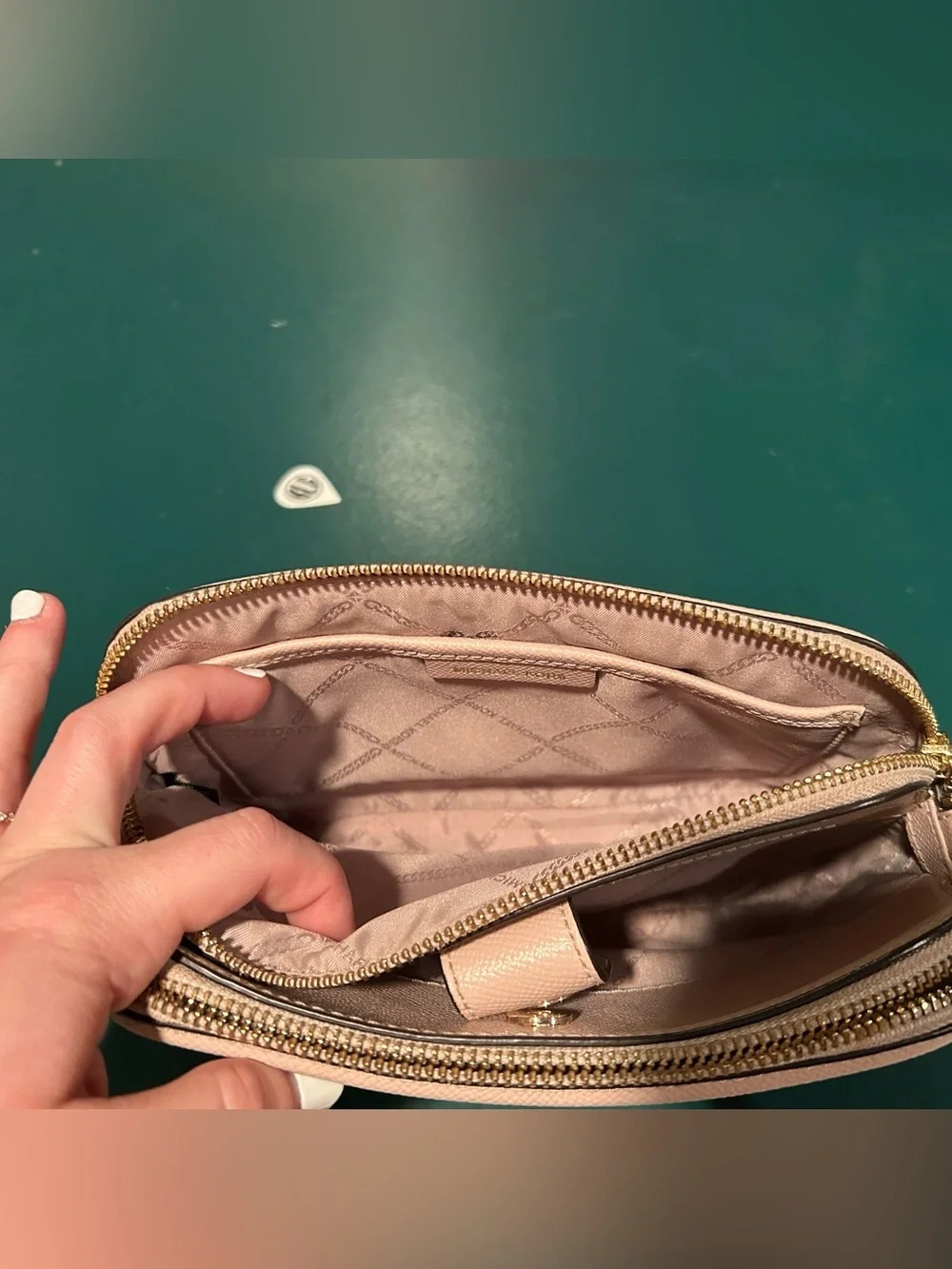 Michael Kors Pale Pink Leather Crossbody Bag
